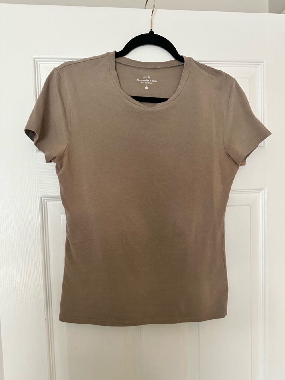 Abercrombie & Fitch Essential Tuckable Baby Tee - Taupe - Women’s Large